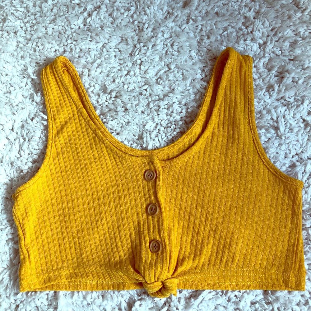 Yellow Button Down Tank Top